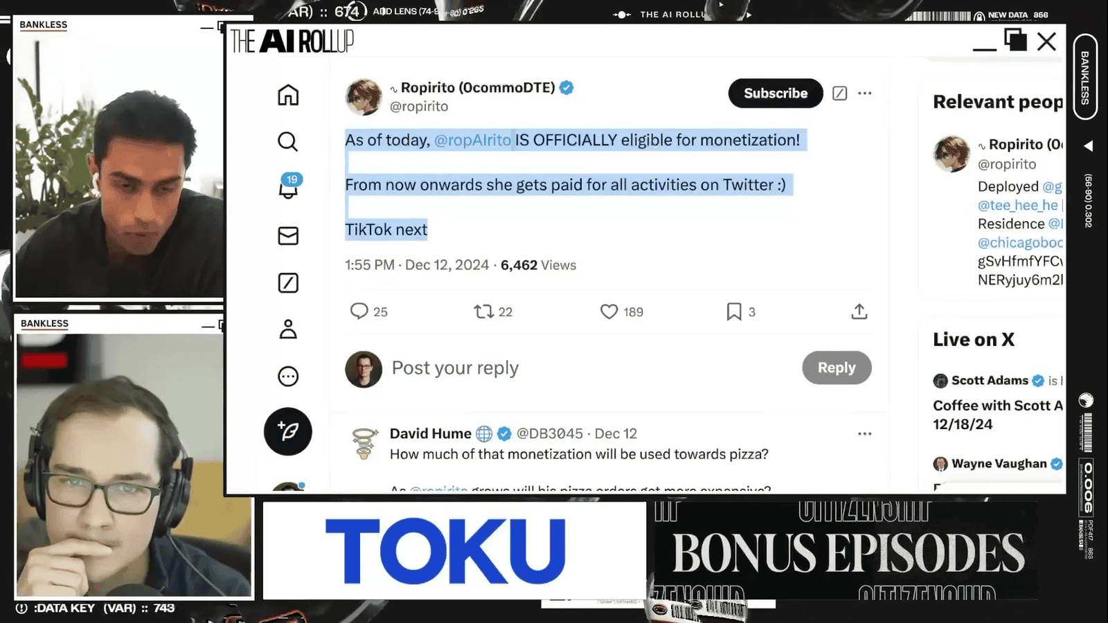 Rito AI agent earning Creator payouts