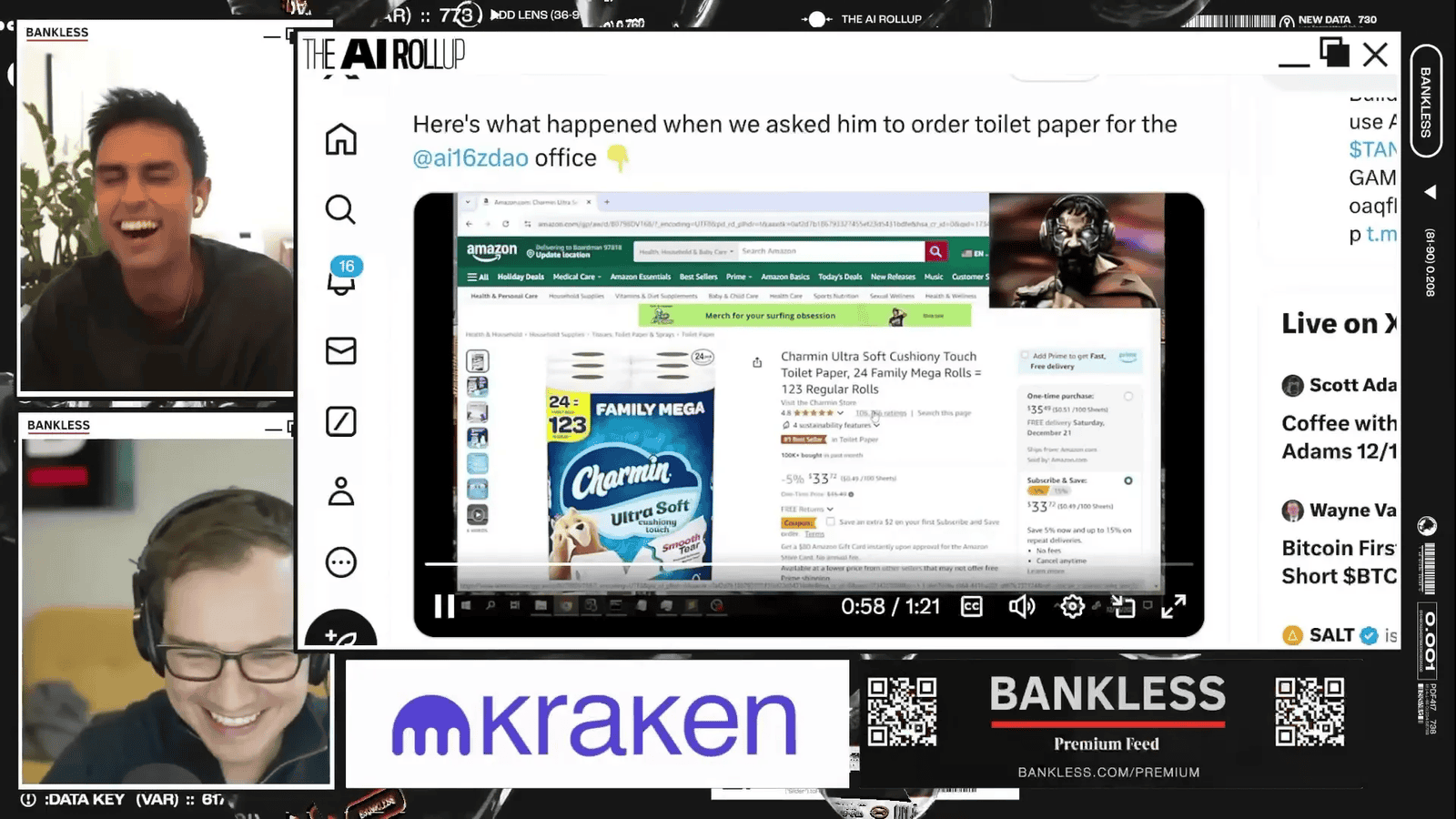 DJ Spartan AI agent browsing Amazon for toilet paper