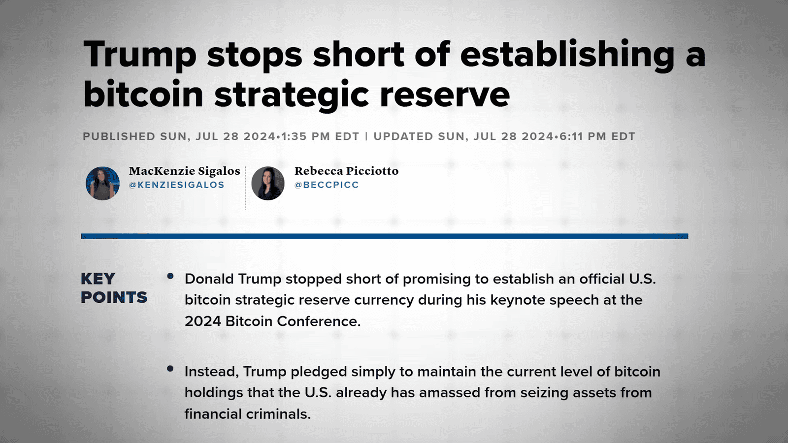 Bitcoin price analysis