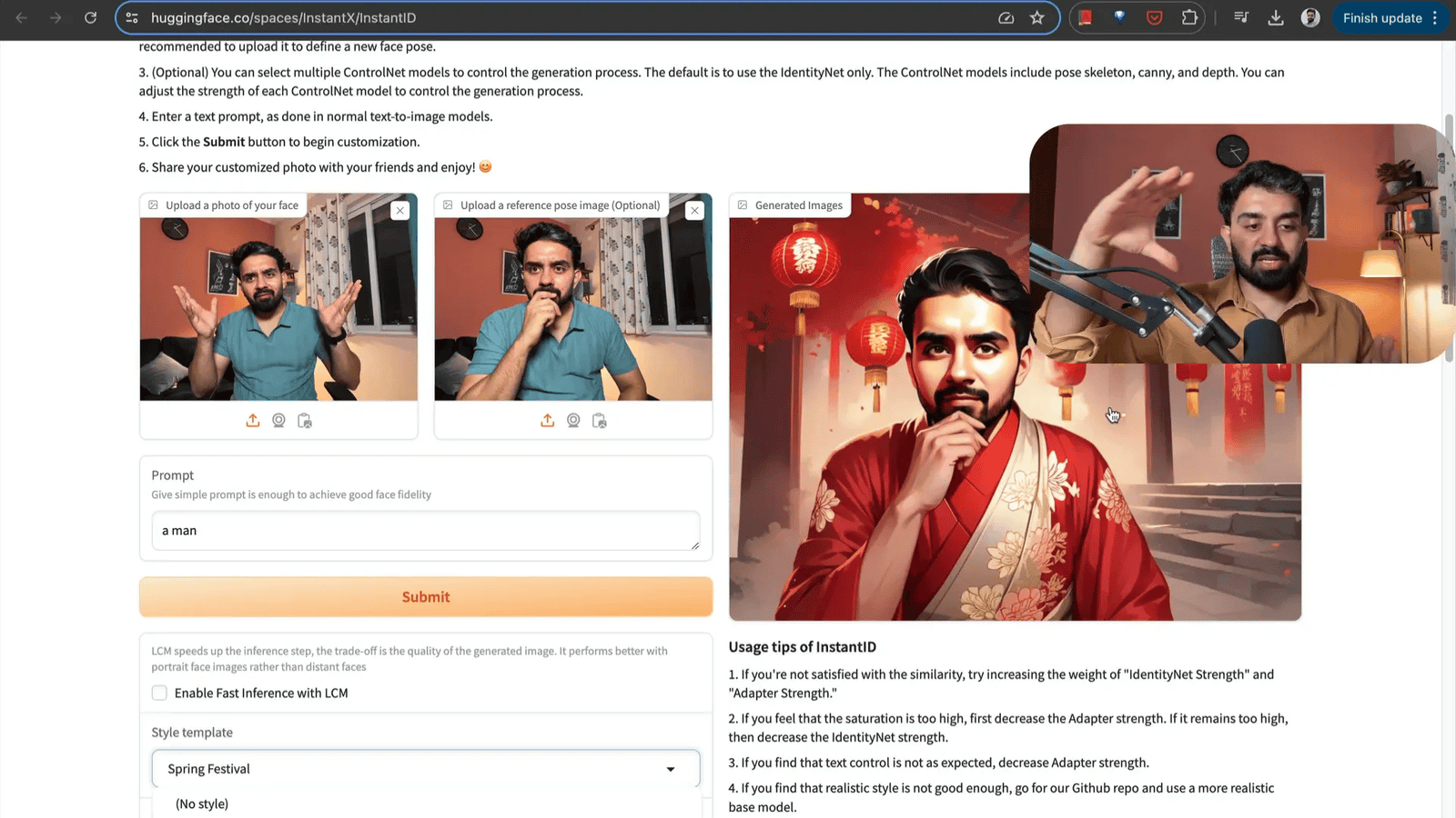 Instant ID generating a personalized image