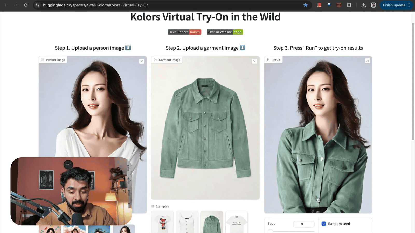 Colors Virtual Try-On showing a user wearing a garment