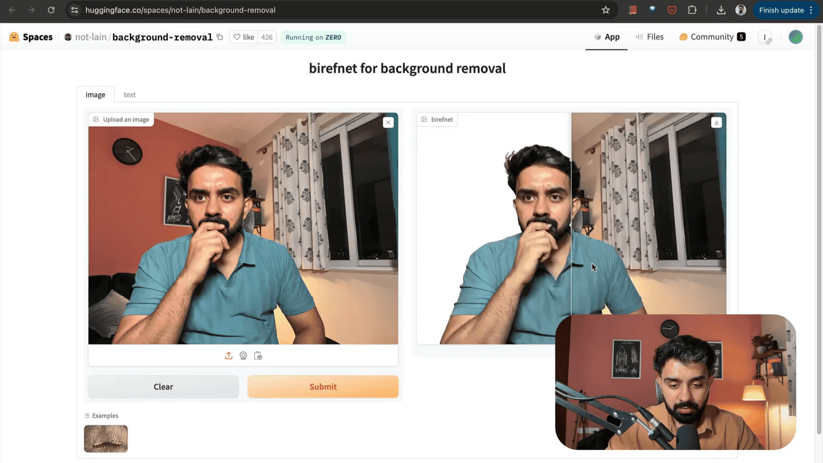 Background Removal Tool in action