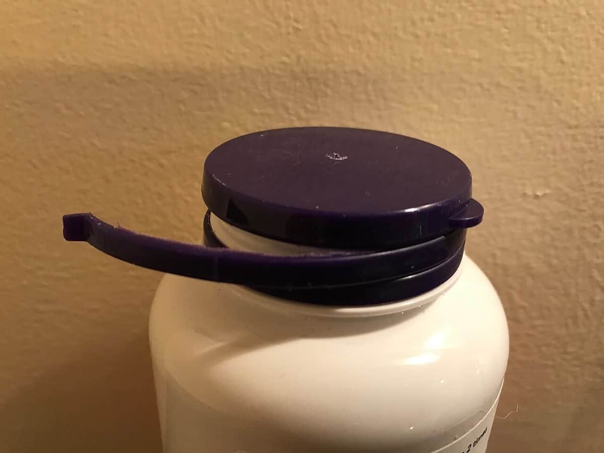 Close-up of a tamper-evident seal on a product package