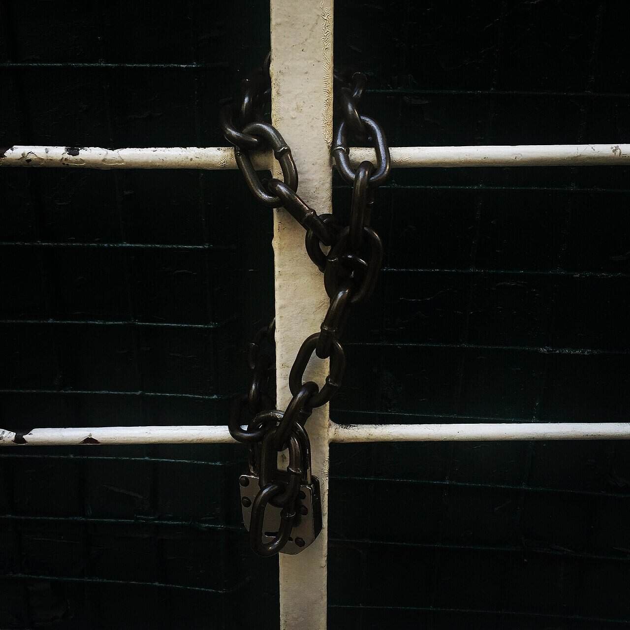 Close-up of a metal padlock