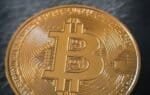 Close-up of a Bitcoin coin